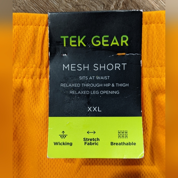 TEK GEAR MEN'S GOLD ATHLETIC MESH SHORTS SIZE XXL - Picture 3 of 5